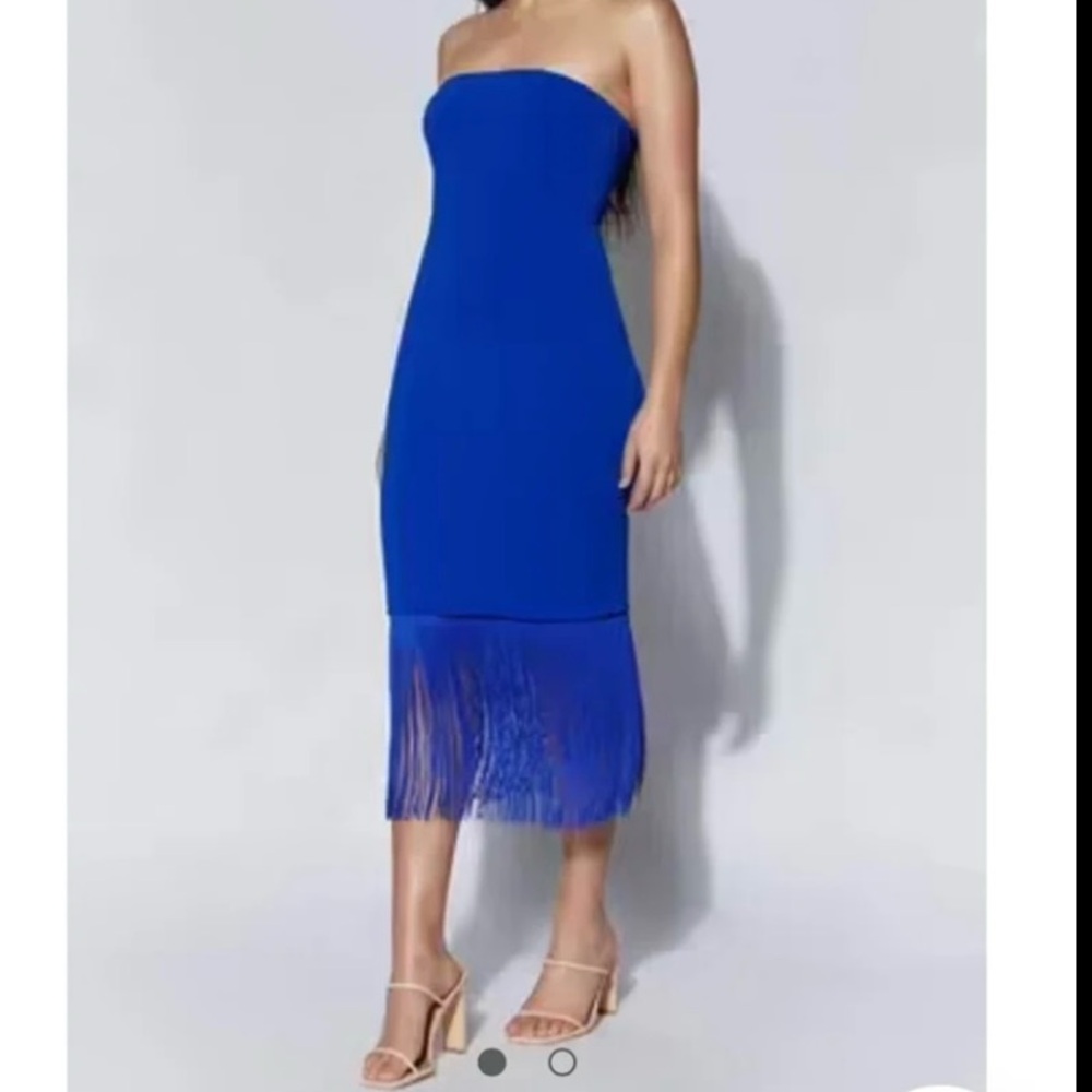 MESHKI - Zarina Strapless Dress - Blue